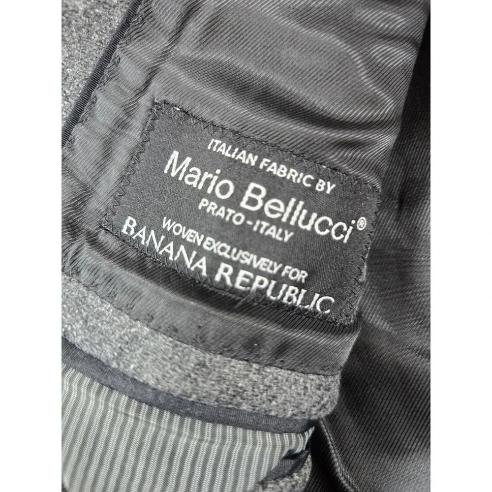 Banana Republic Overcoat Mens Small Gray Wool Italian Fabric Mario Bellucci